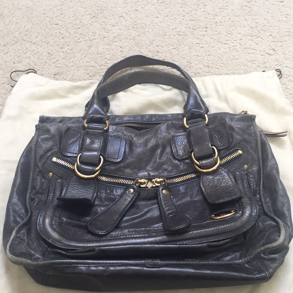 Chloe bay leather bag in midnight blue